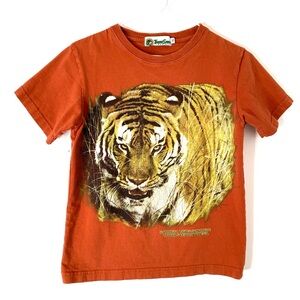 Spiced Orange Graphic Tiger Safari Crew Neck Tee